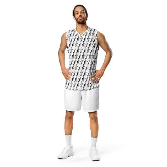 Recycled unisex basketball jersey - Black Logo