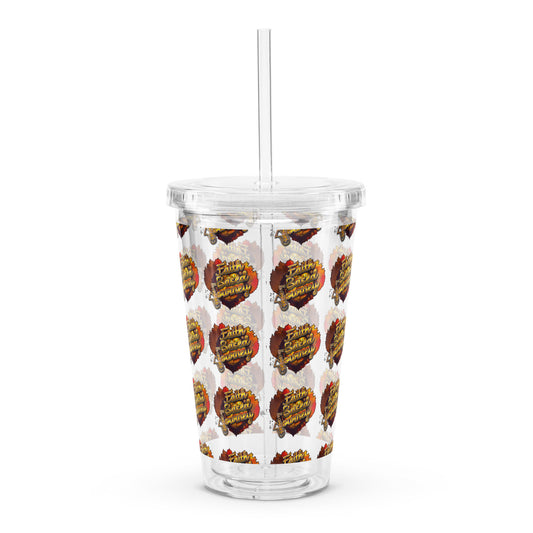 Clear plastic tumbler