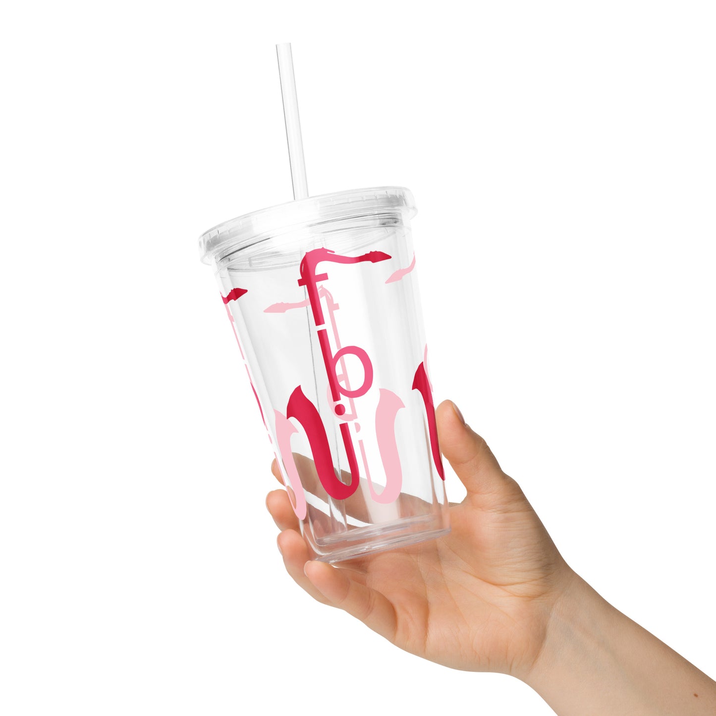 Clear plastic tumbler