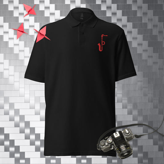 Unisex pique polo shirt - Red Logo Embroidery