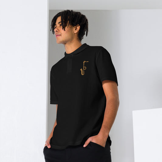 Unisex pique polo shirt - Gold Logo Embroidery