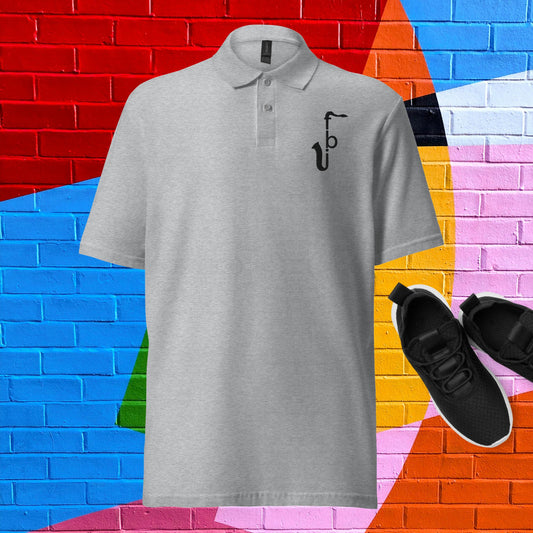 Unisex pique polo shirt - Black Logo Embroidery