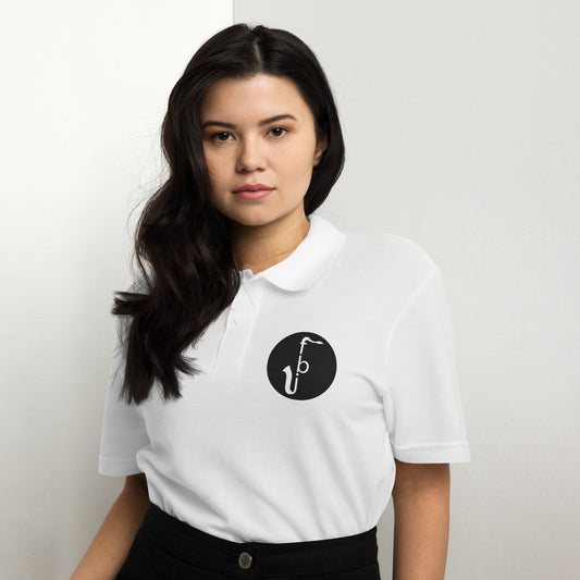 Unisex pique polo shirt - Black Logo Embroidery